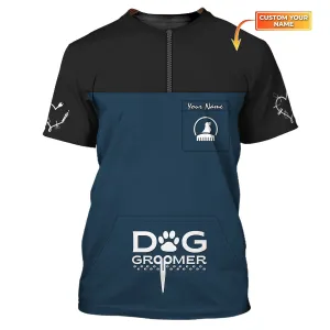 Latest Dog Groomer Pesonalized Shirt Grooming Uniform T-Shirt [Non Workwear]