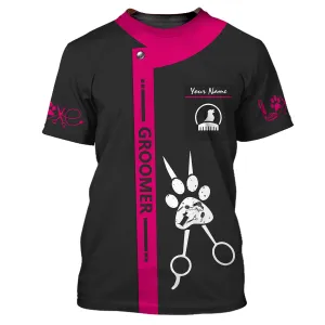 Latest Dog Groomer Pesonalized Shirt Grooming Uniform T-Shirt [Non Workwear]