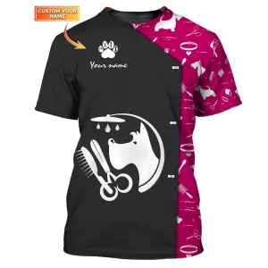Latest Dog Groomer Pesonalized Shirt Grooming Uniform T-Shirt [Non Workwear]