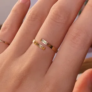 Lazer Engraved Adjustable Gold Filled Ring