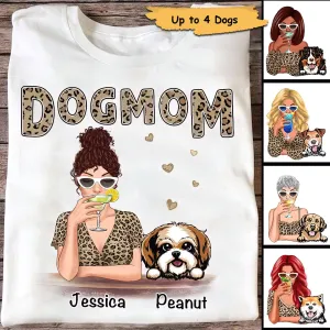 Leopard Shirt Dog Mom Personalized Shirt