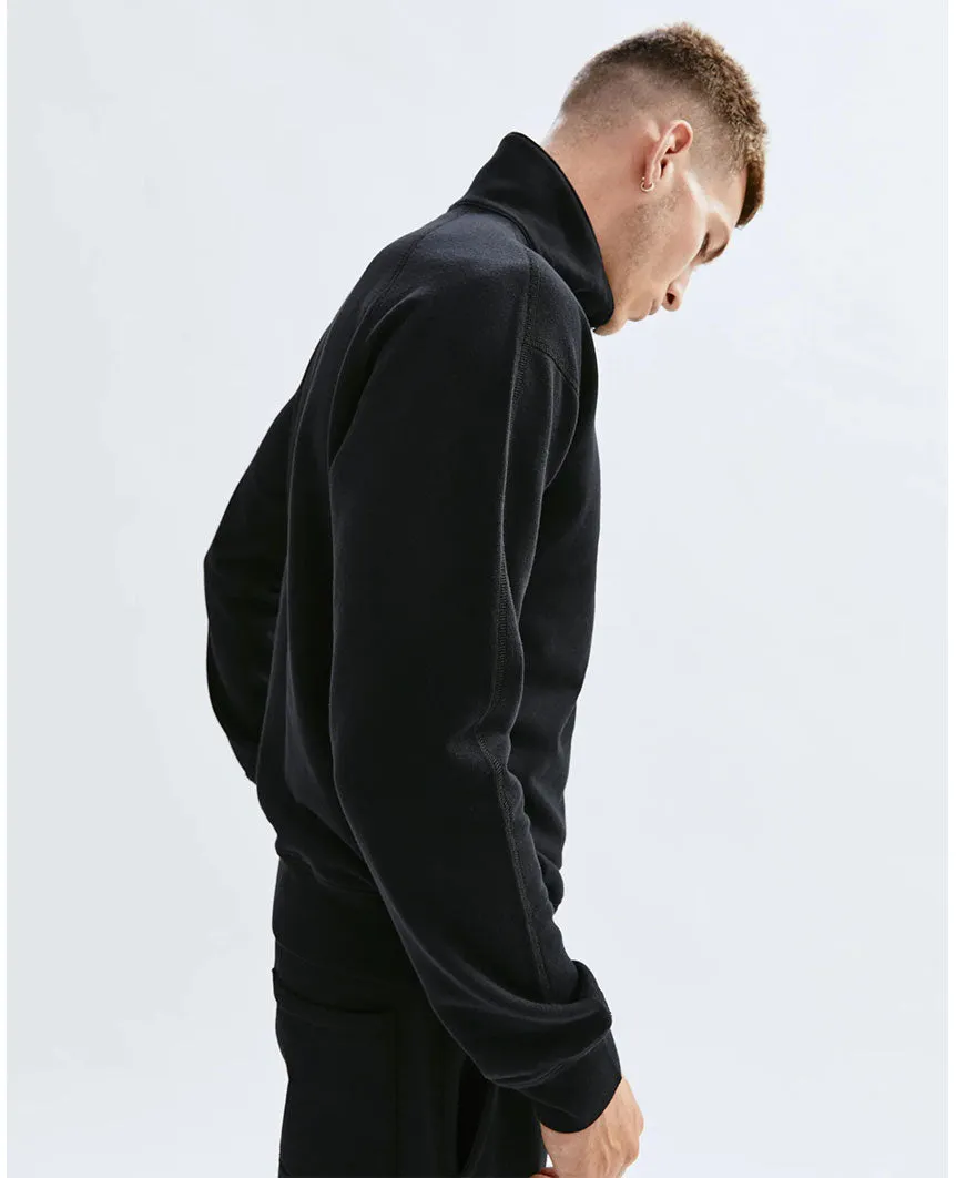 Lightweight Terry Quarter Zip Black