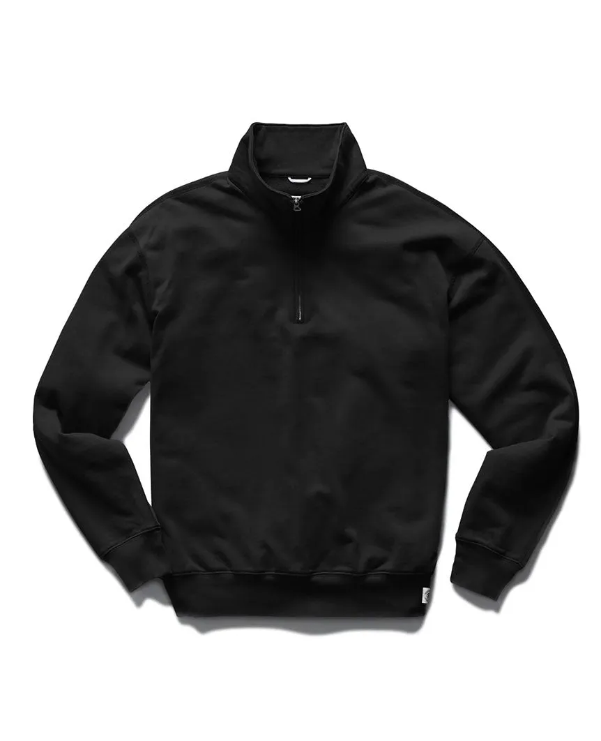 Lightweight Terry Quarter Zip Black