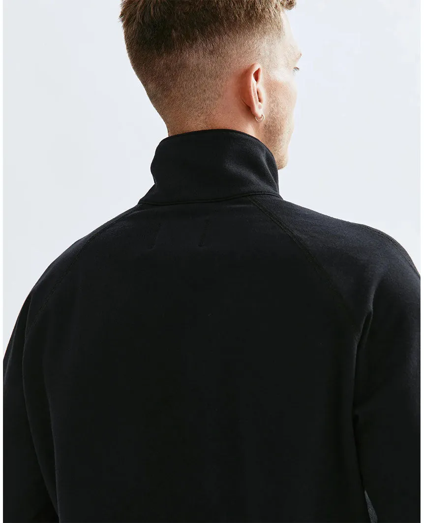 Lightweight Terry Quarter Zip Black