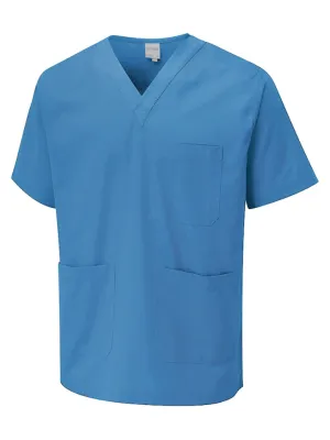 Lightweight Tunic in Hospital Blue with Easton Embroidered Logo (Dog Grooming)