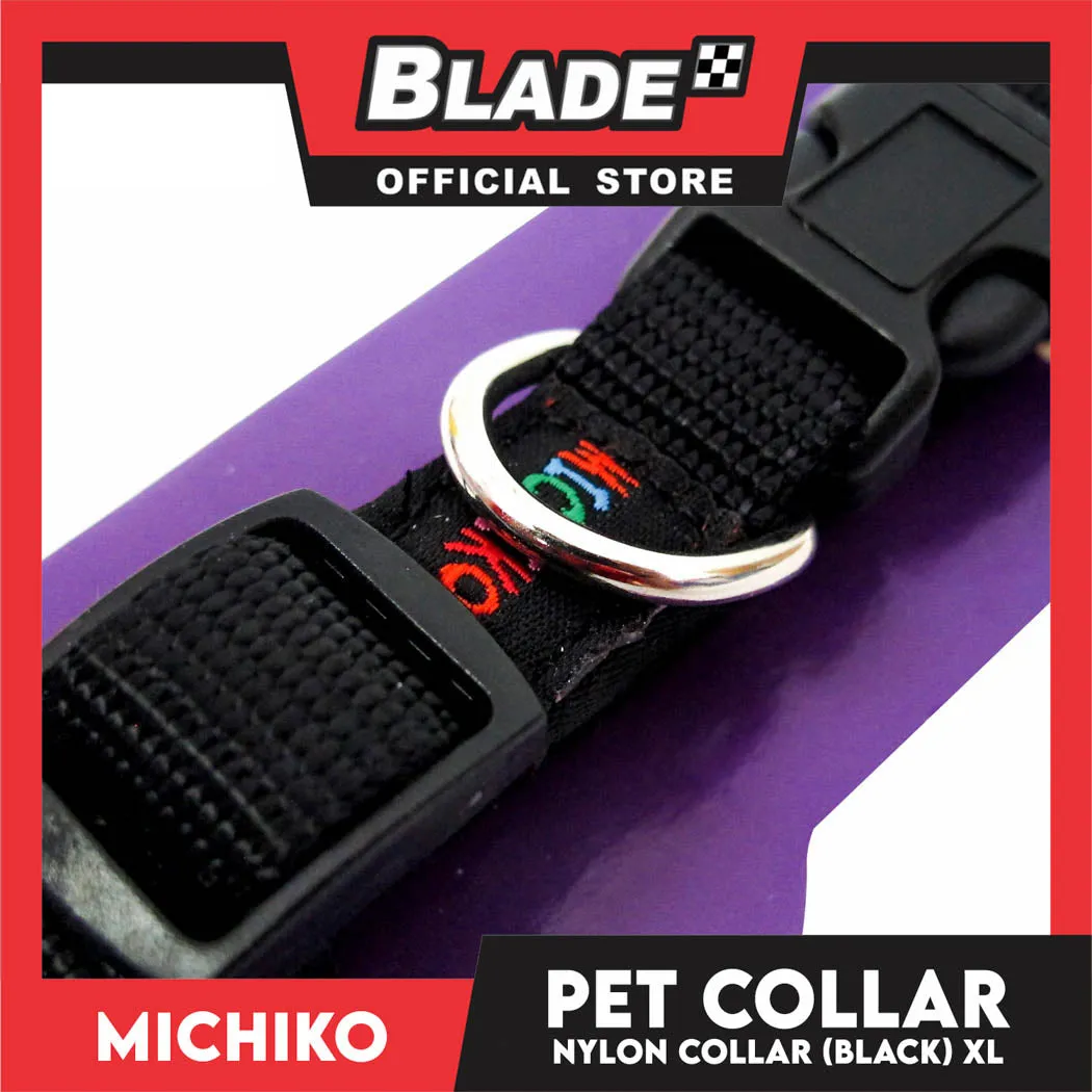 Michiko Nylon Collar Black (Extra Large) Pet Collar
