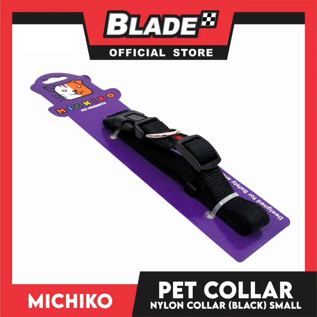 Michiko Nylon Collar Black (Small) Pet Collar
