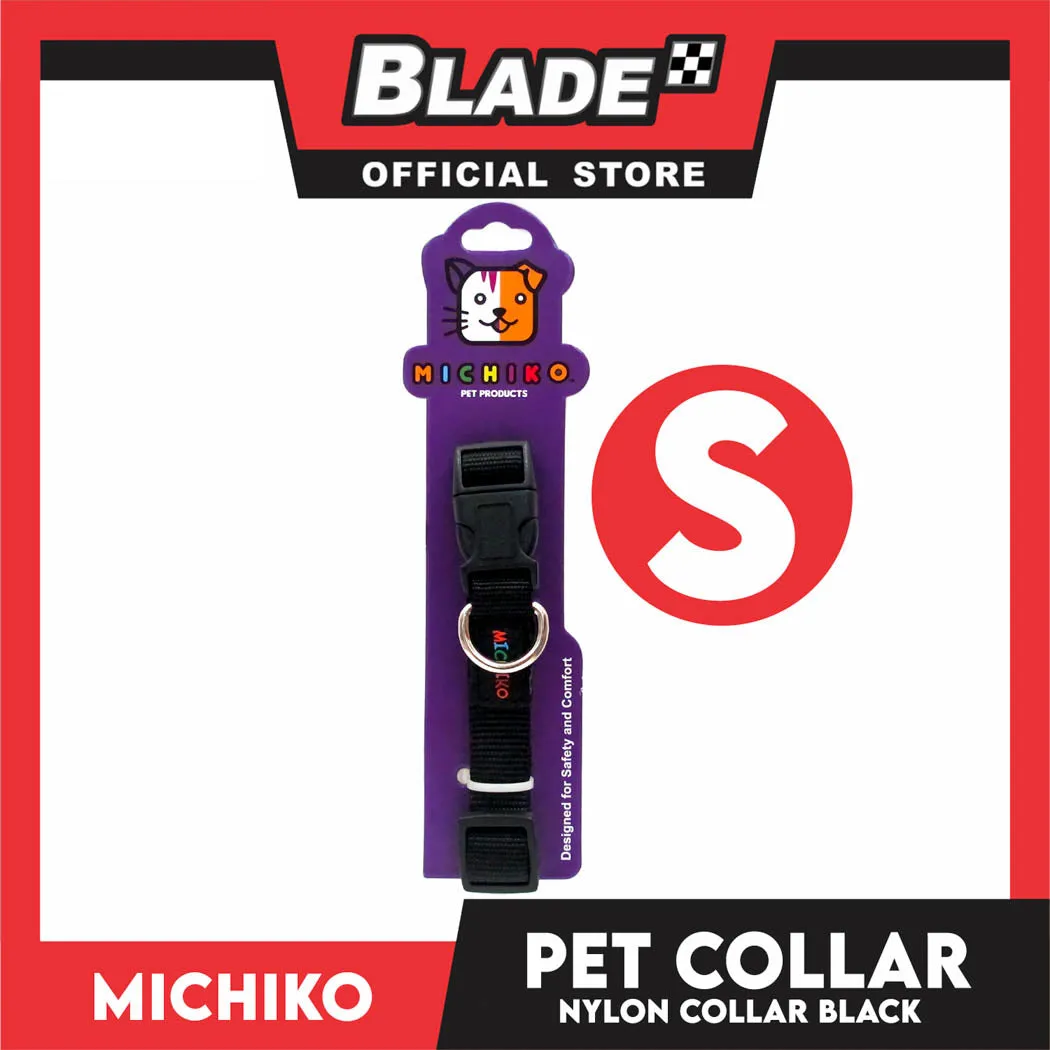 Michiko Nylon Collar Black (Small) Pet Collar