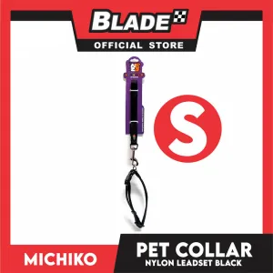 Michiko Nylon Collar Lead Set Black Small Dog Pet Collar