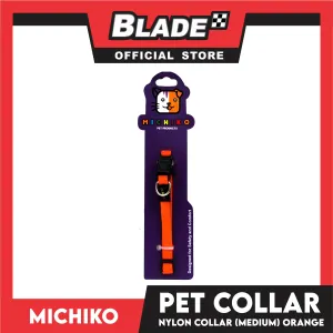 Michiko Nylon Collar Orange (Medium) Pet Collar