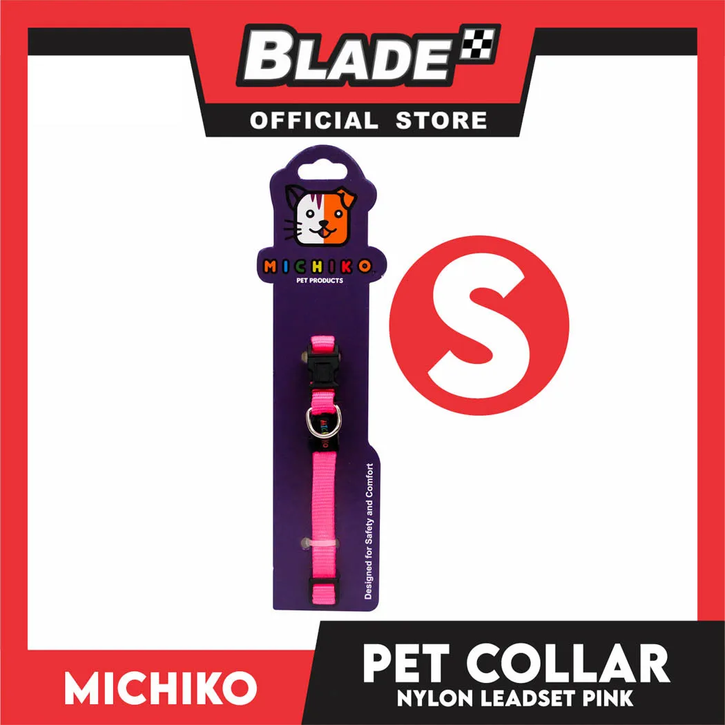 Michiko Nylon Collar Pink (Small) Pet Collar