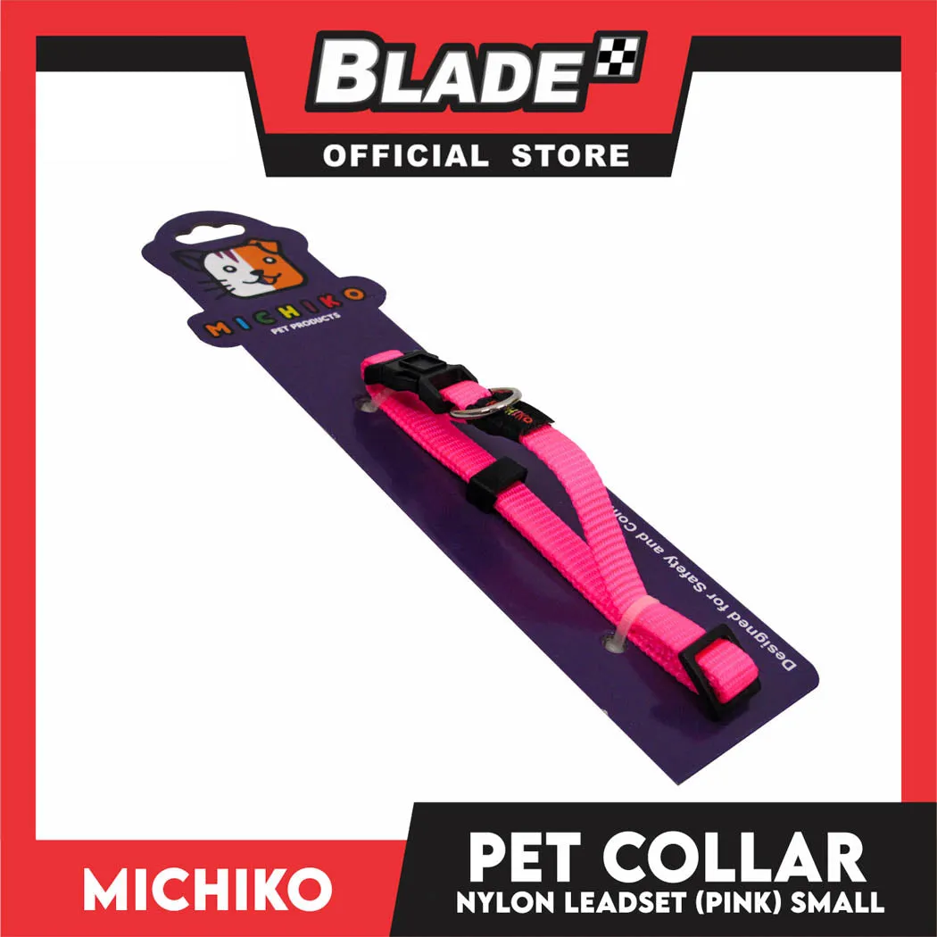 Michiko Nylon Collar Pink (Small) Pet Collar