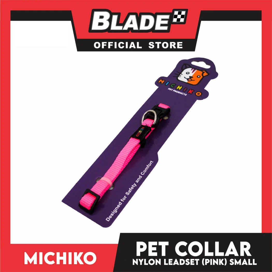 Michiko Nylon Collar Pink (Small) Pet Collar