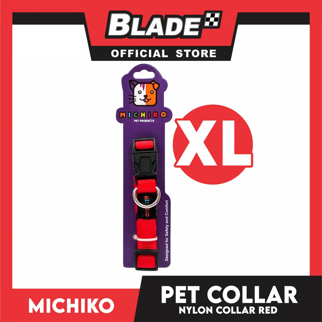 Michiko Nylon Collar Red (Extra Large) Pet Collar