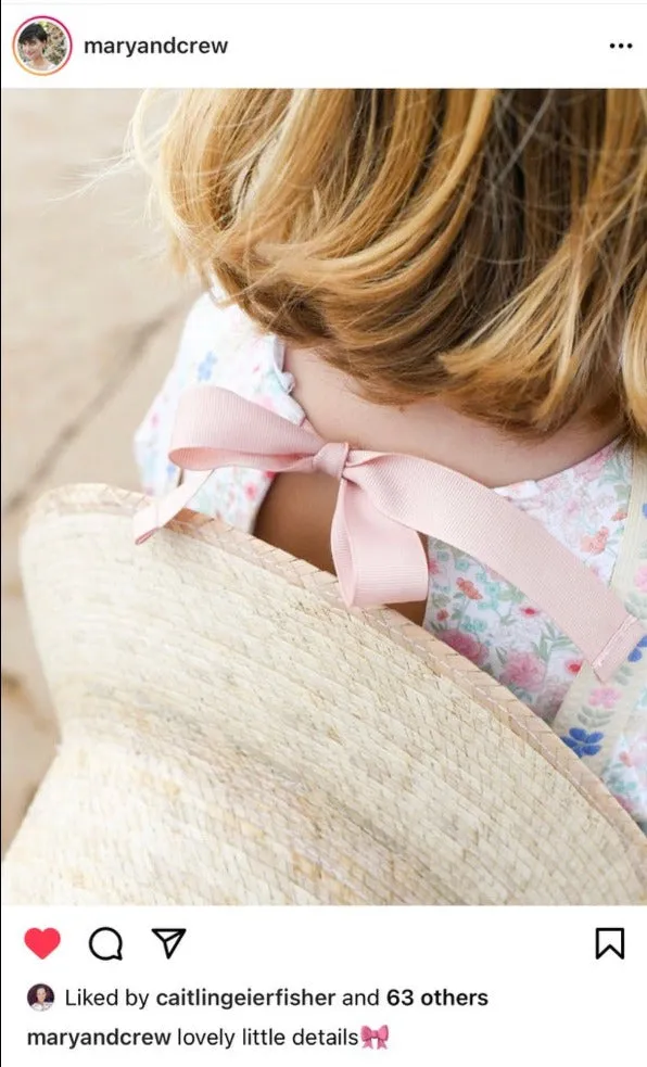Palmetto Little Girl’s Hat - Long French Blue Grosgrain Ribbon