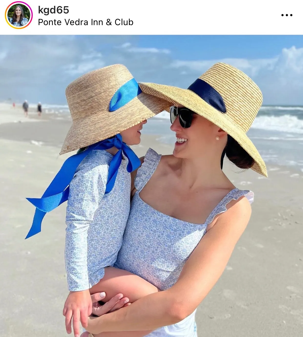 Palmetto Little Girl’s Hat - Long French Blue Grosgrain Ribbon