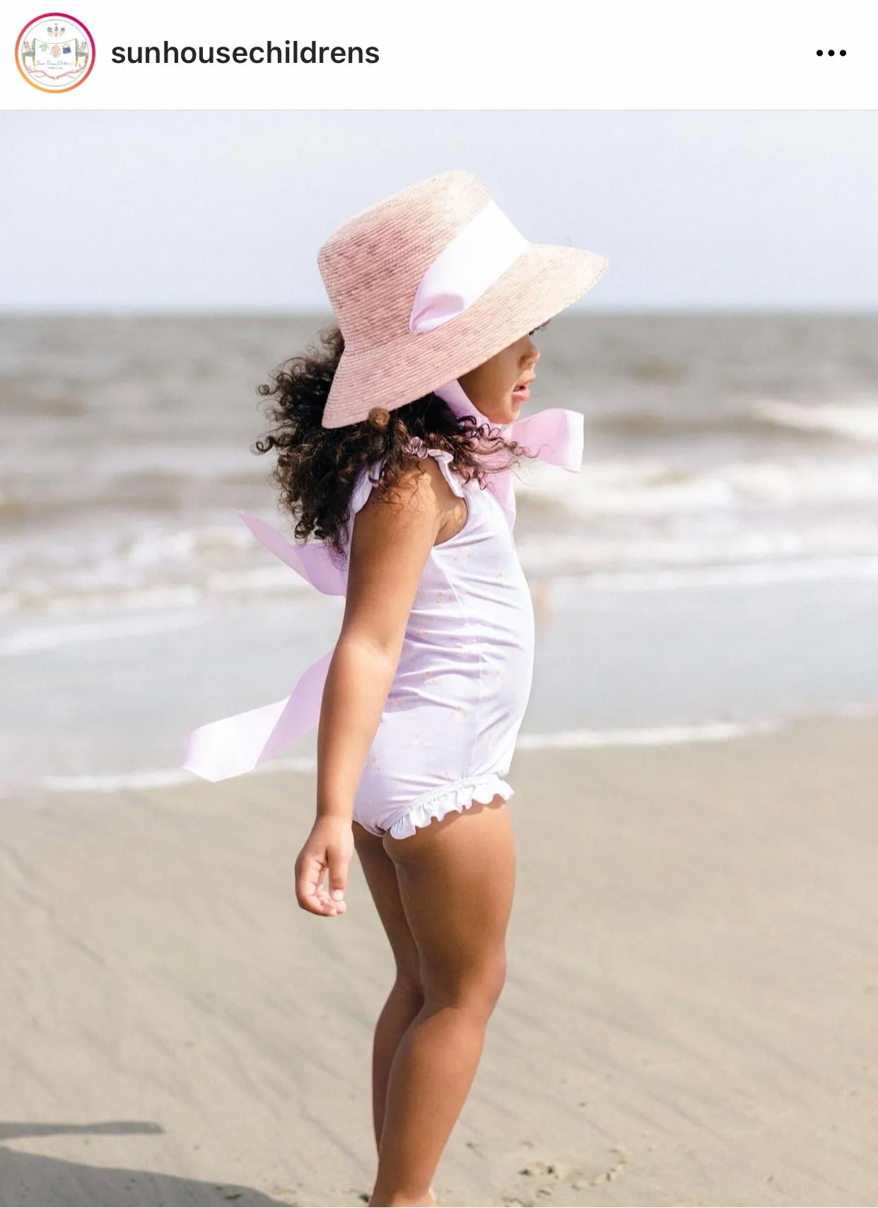 Palmetto Little Girl’s Hat - Long French Blue Grosgrain Ribbon