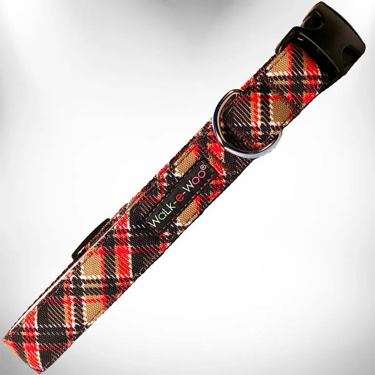 Plaid Dog Collars, Leads, and Bows - 4 Styles
