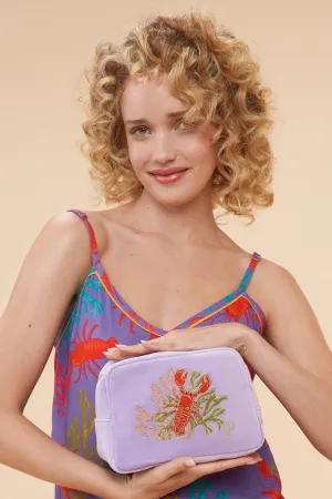 Powder Lobster Buddies Velvet Makeup Bag