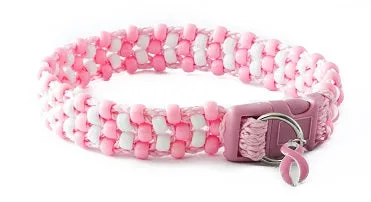 Pretty in Pink Beaded Dog Collar