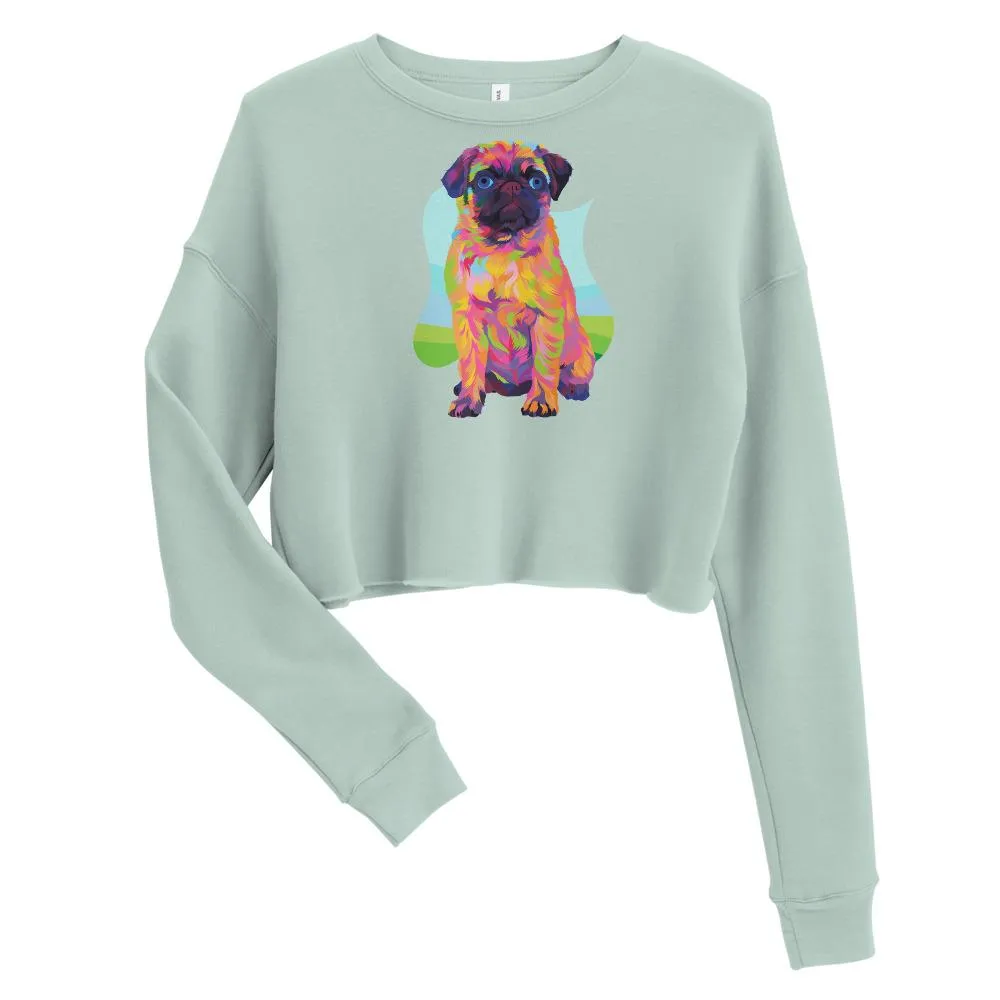 Pug Dog Crop Sweatshirt