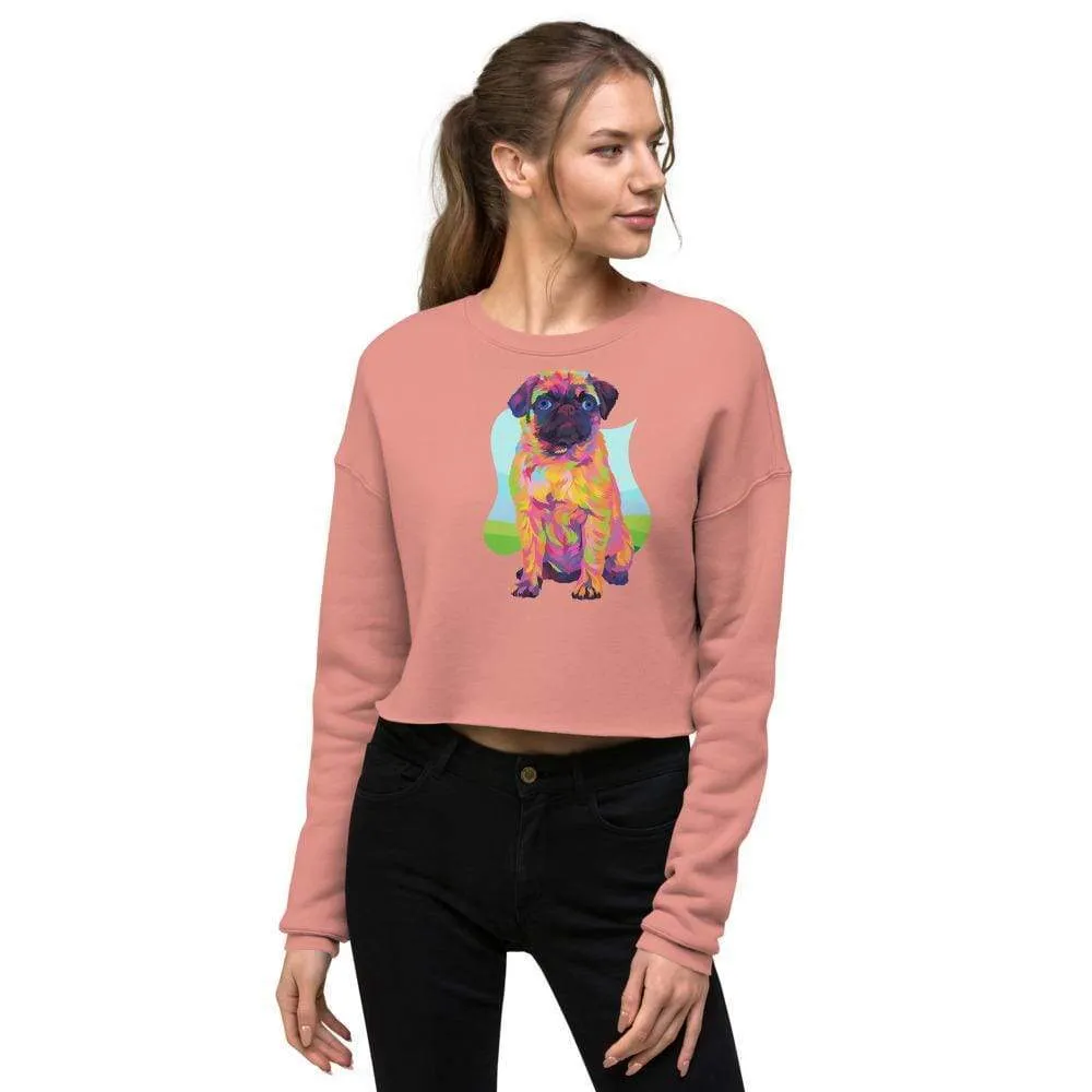 Pug Dog Crop Sweatshirt