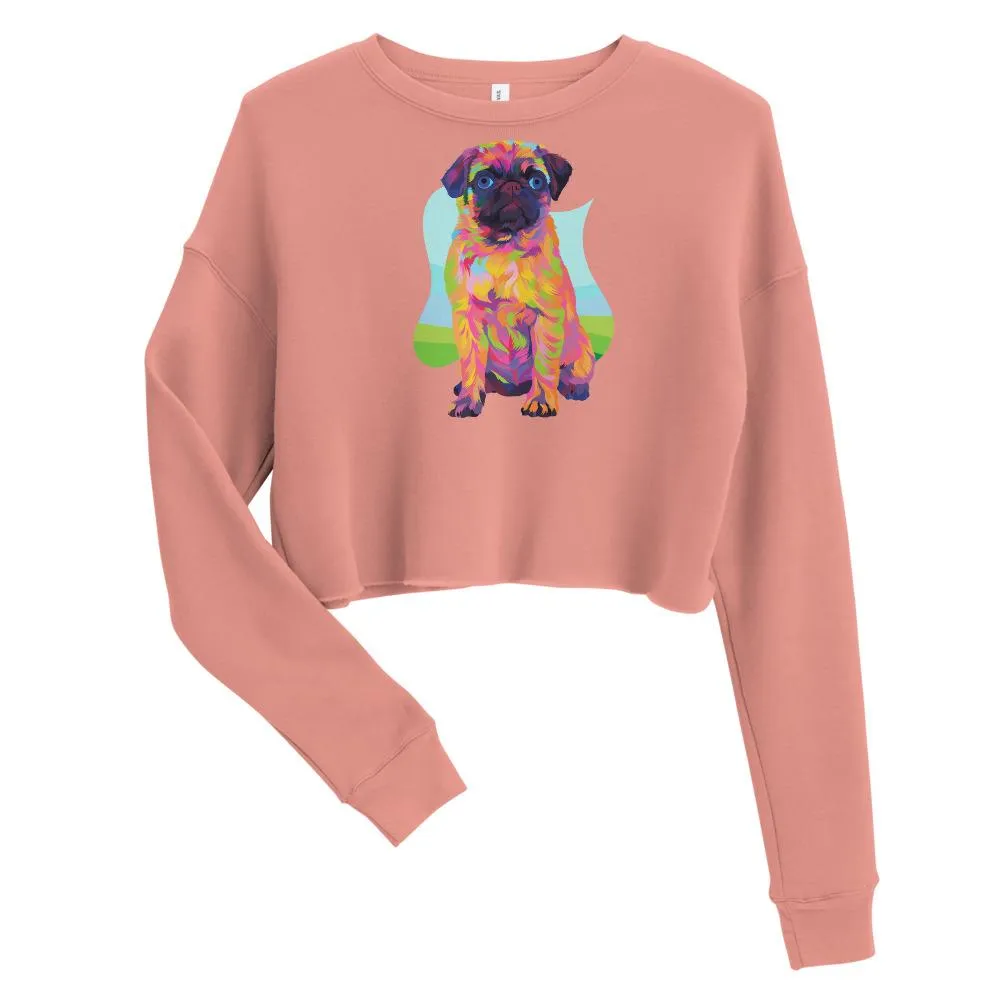 Pug Dog Crop Sweatshirt