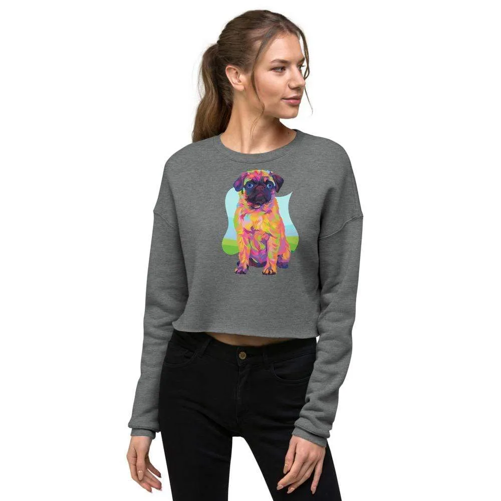 Pug Dog Crop Sweatshirt