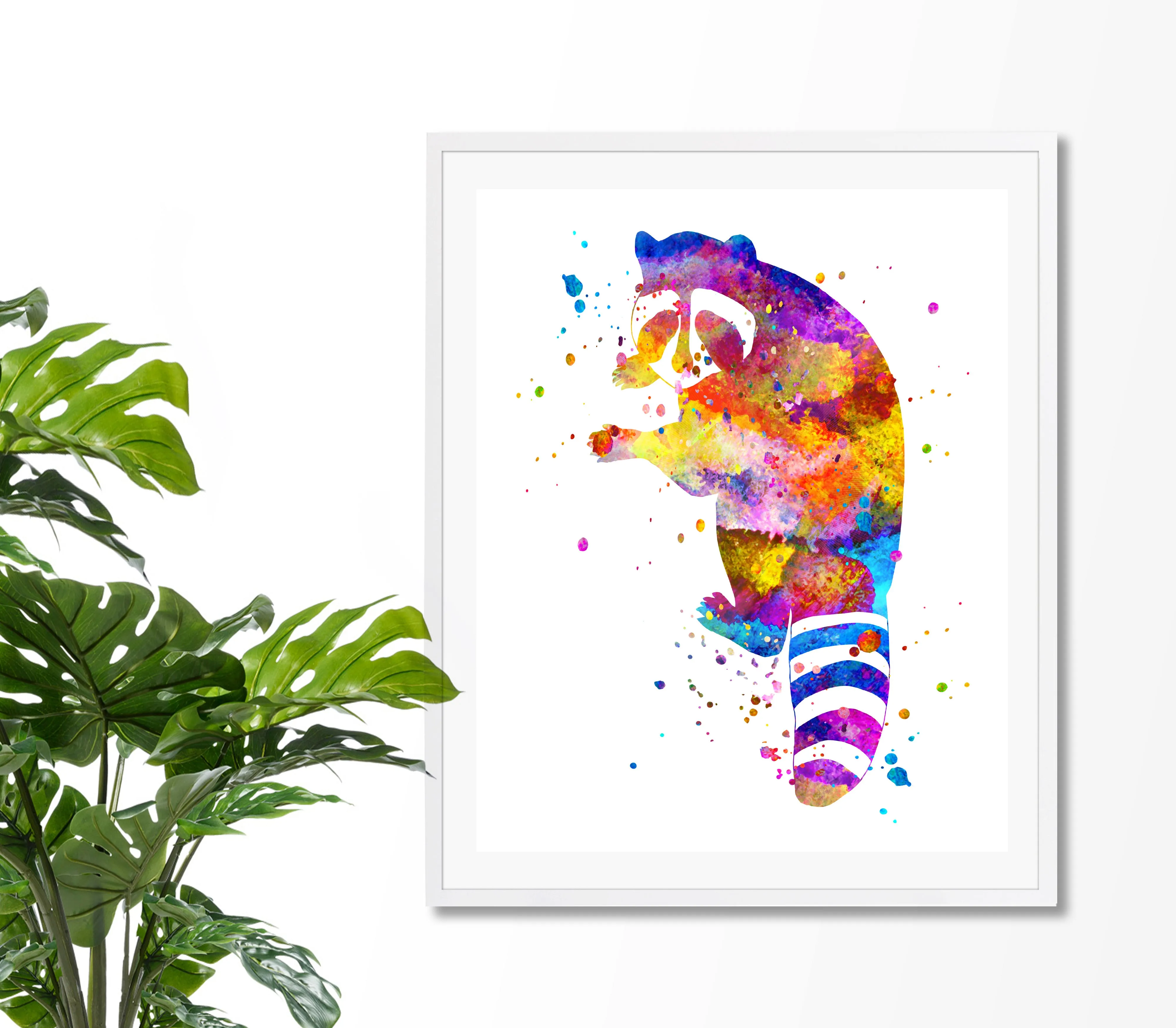 Raccoon Watercolor Art Print - Unframed