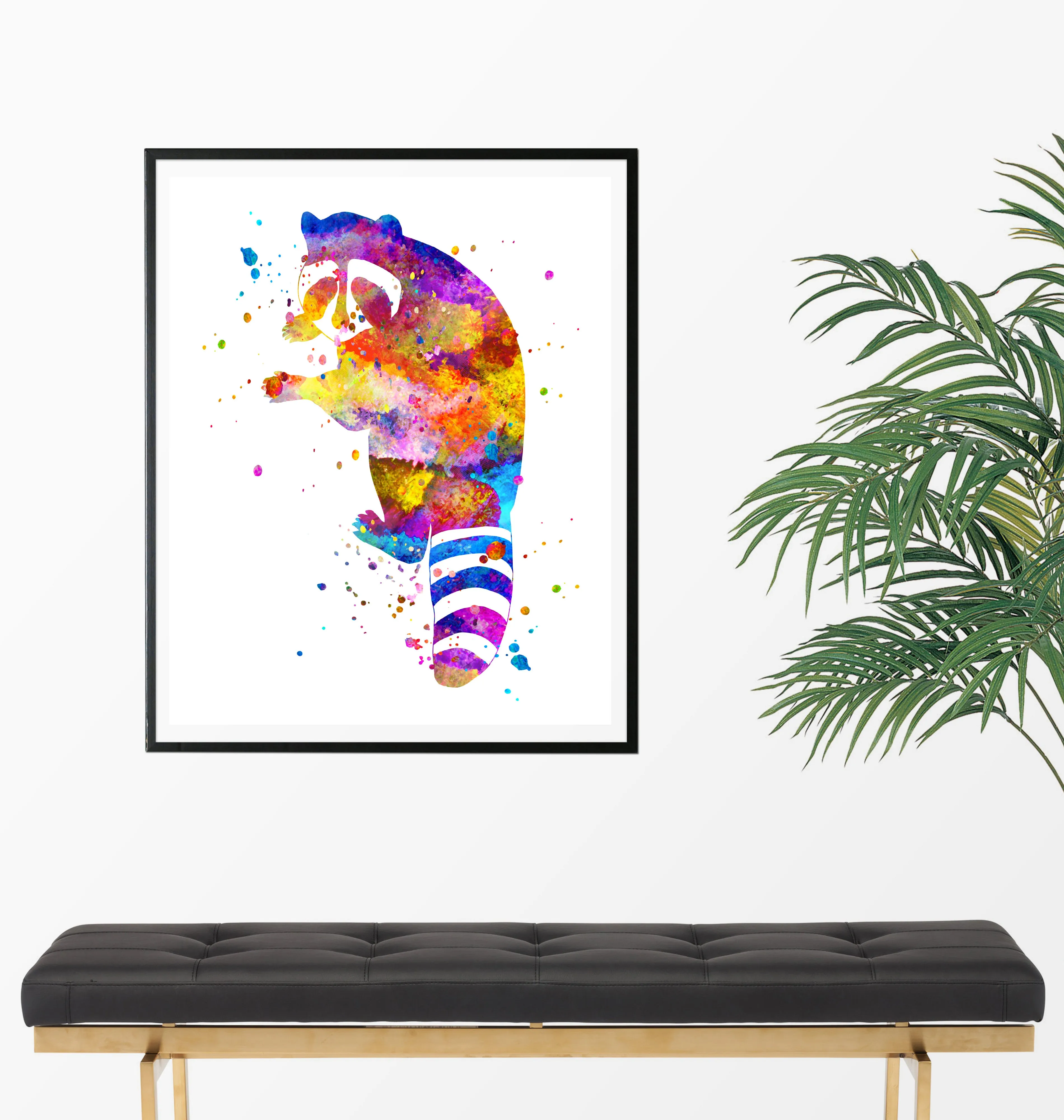 Raccoon Watercolor Art Print - Unframed