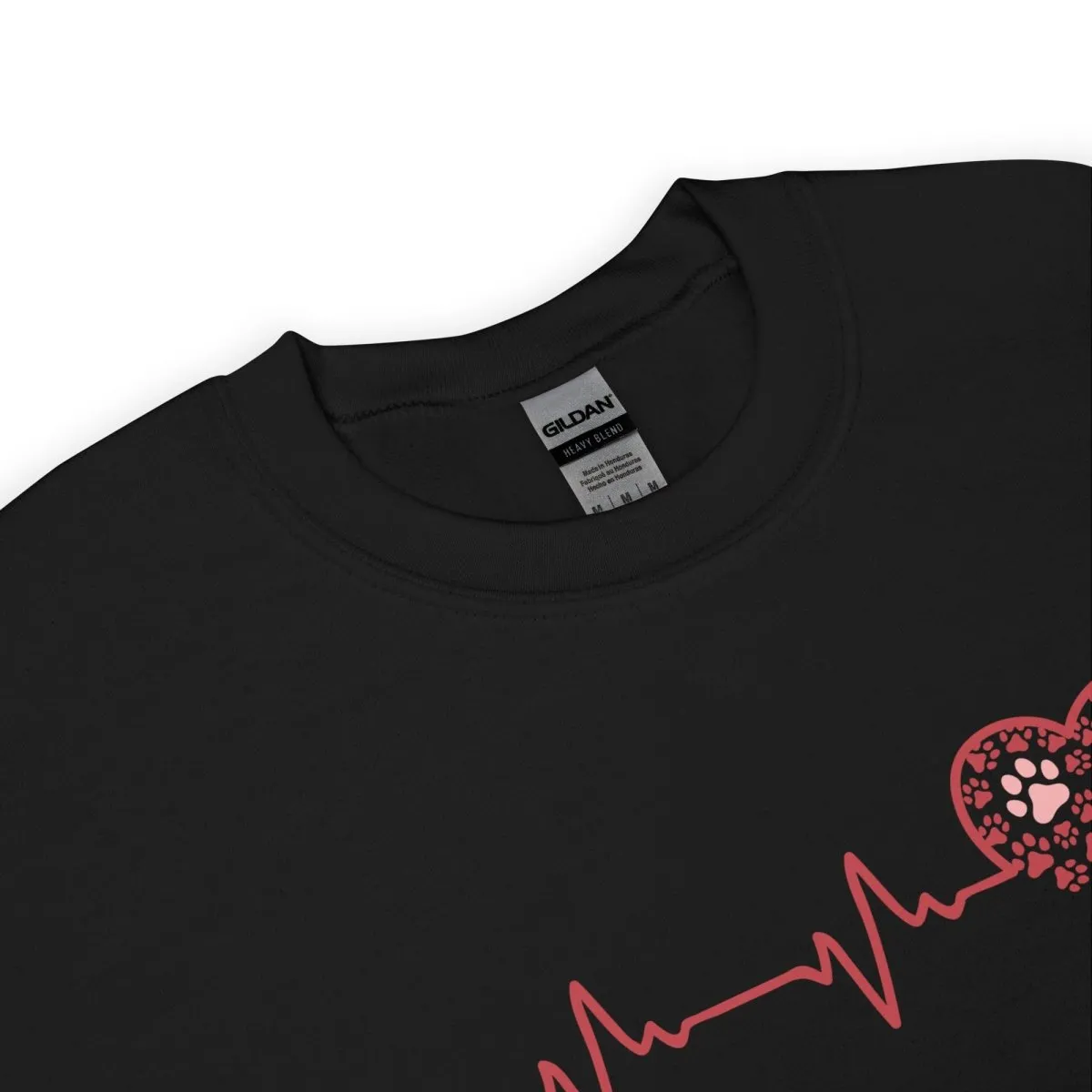 Red Heartbeat Dog Paws Sweatshirt