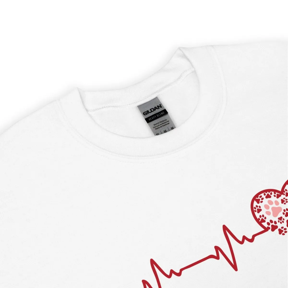 Red Heartbeat Dog Paws Sweatshirt