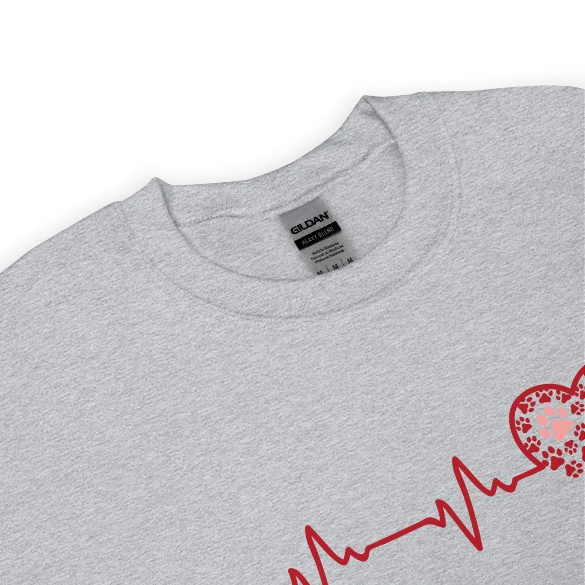 Red Heartbeat Dog Paws Sweatshirt