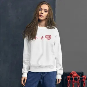Red Heartbeat Dog Paws Sweatshirt