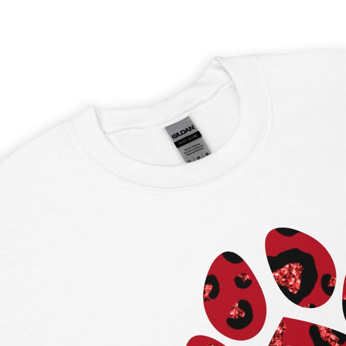 Red Leopard Print Dog Paw Sweatshirt