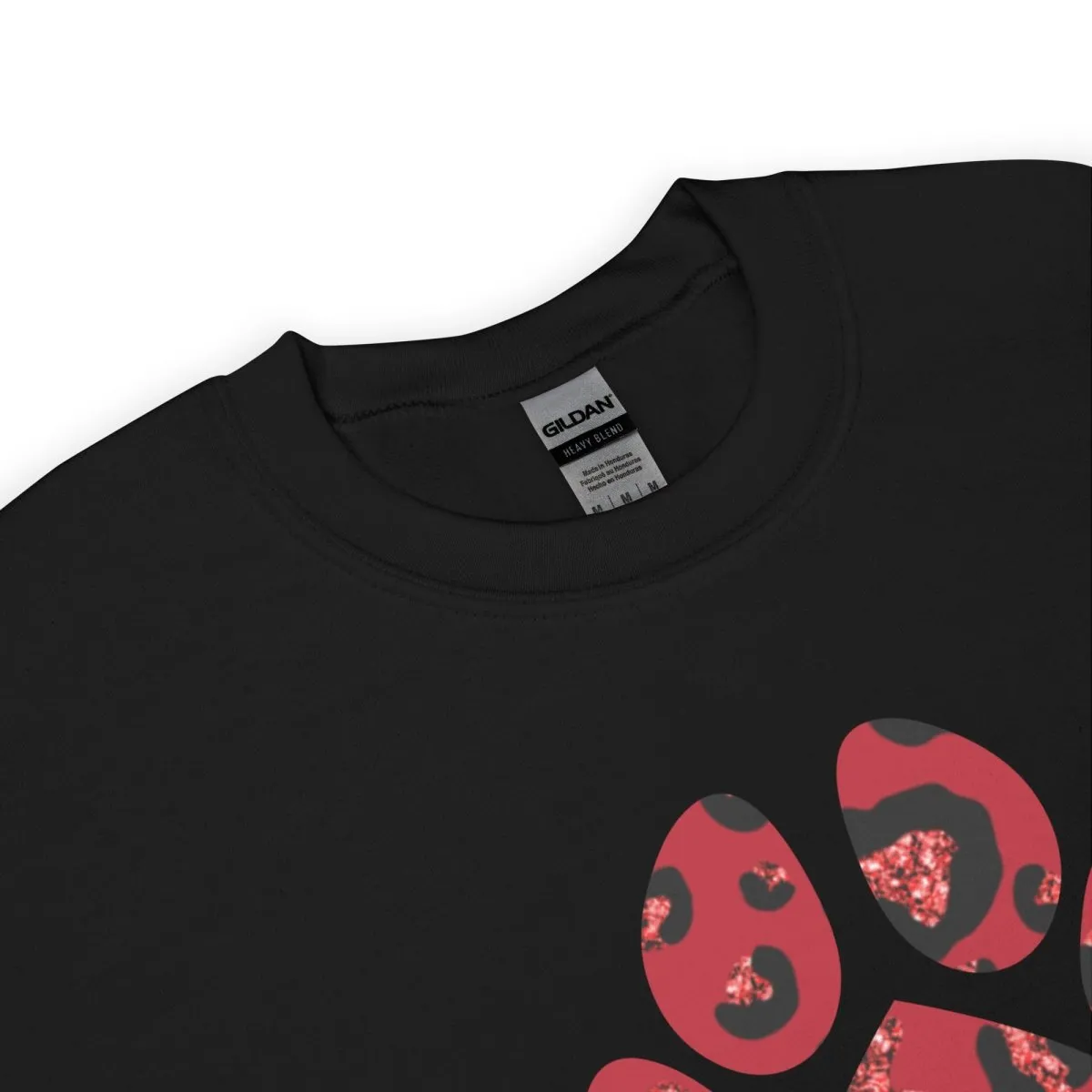 Red Leopard Print Dog Paw Sweatshirt