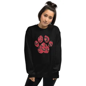 Red Leopard Print Dog Paw Sweatshirt