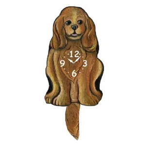 Ruby King Charles Spaniel Pendulum Clock