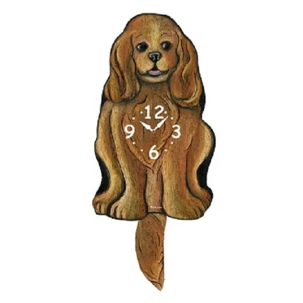 Ruby King Charles Spaniel Pendulum Clock