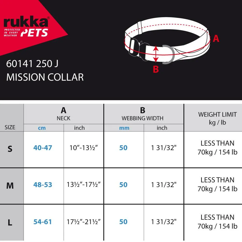 Rukka Pets Mission Strong Durable Red Dog Collar