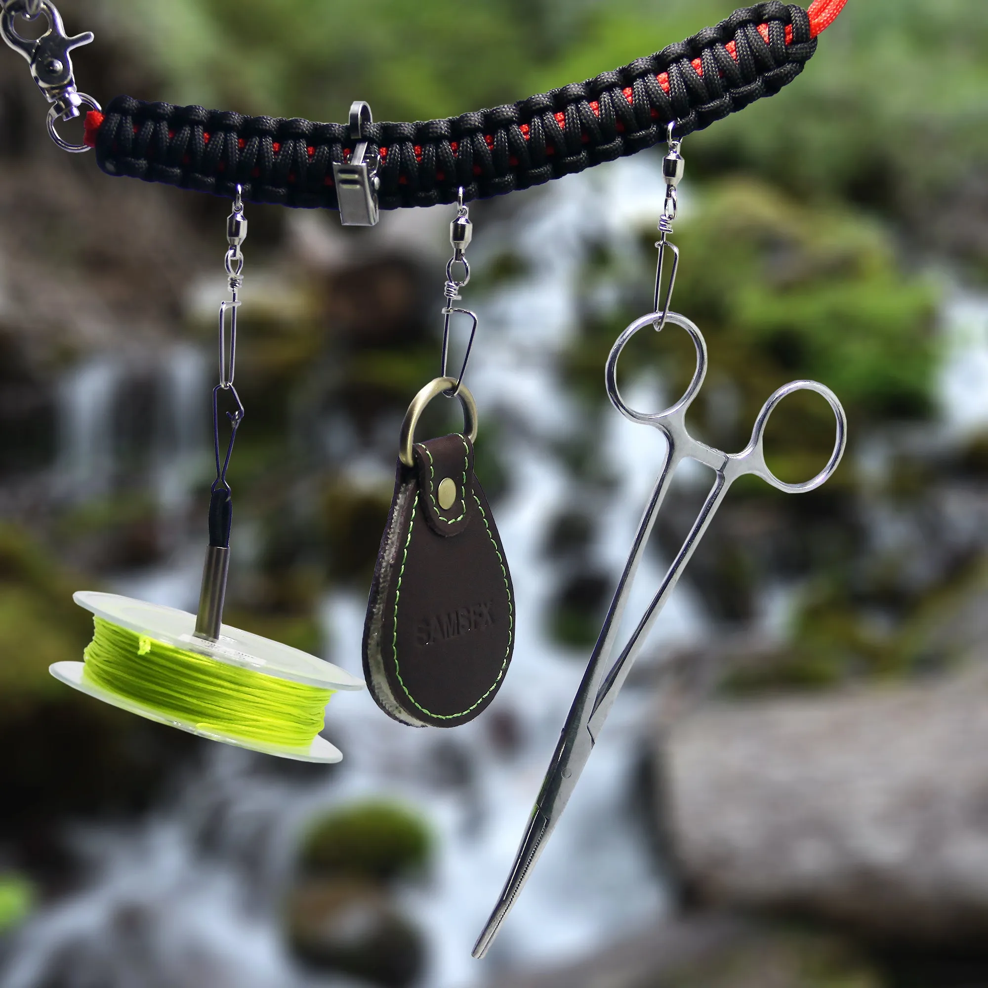 SAMSFX 550 Paracord Fly Fishing Lanyard Anglers Vest Pack Tool Gear Assortment