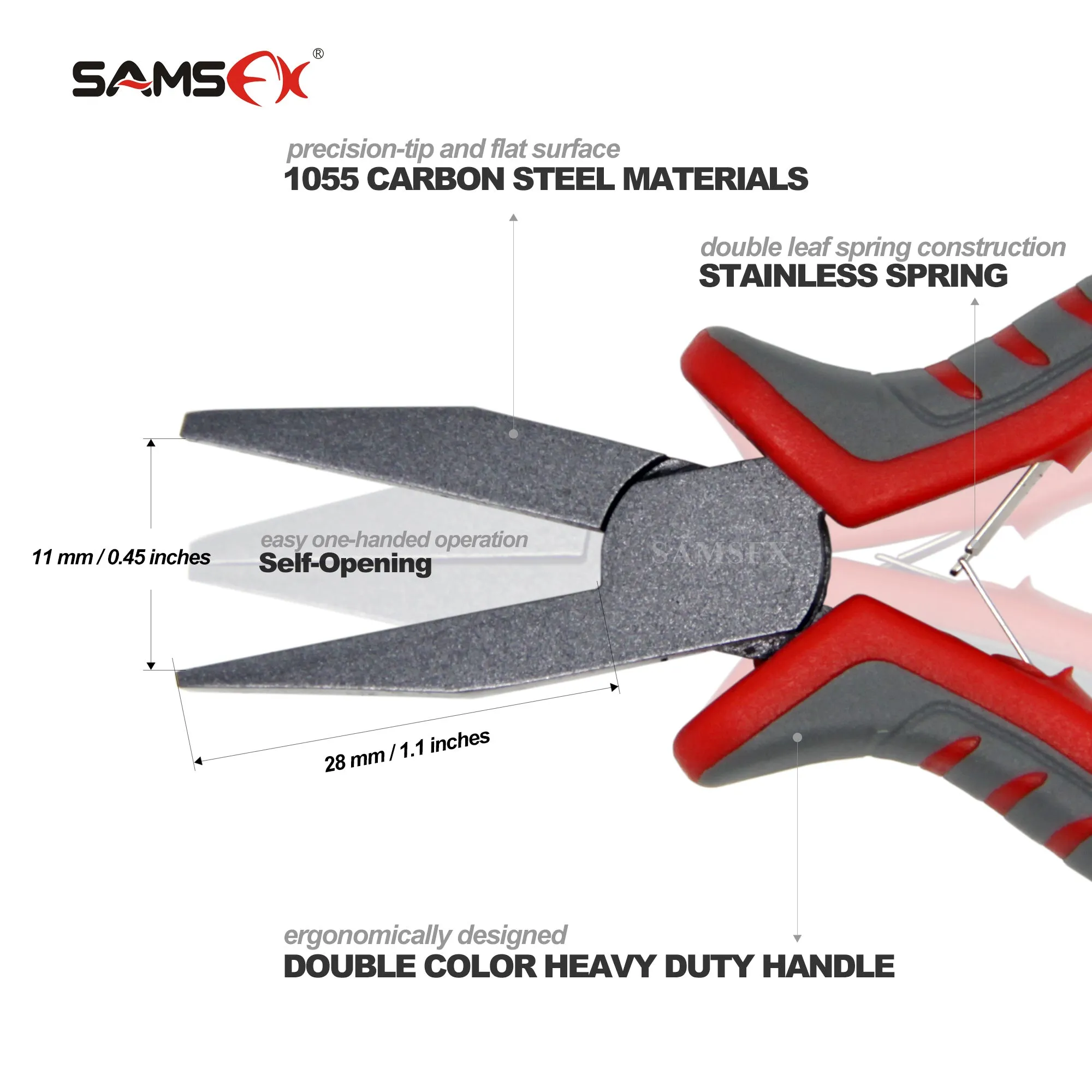 SAMSFX Flat Nose Pliers Knot Puller and Fishing Hook Rigs Tying Tools