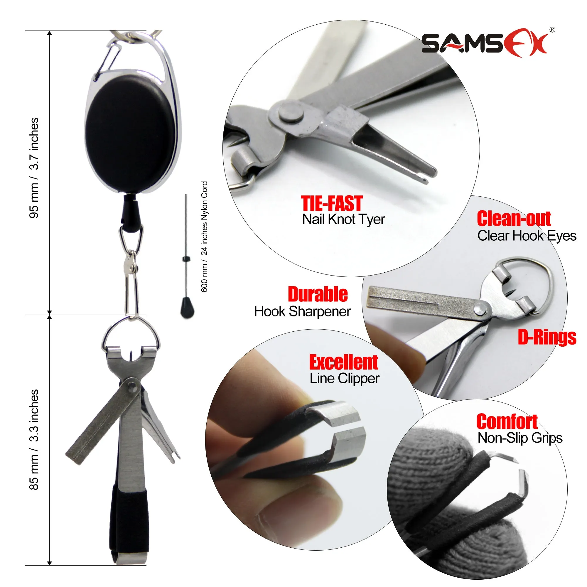 SAMSFX Quick Knot Tying Tool Fly Fishing Clippers Tie Fast Nail Knot Tyer Kit Drop Shipping