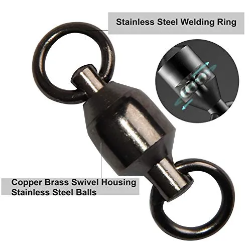 Shaddock Fishing 25 Pack 100% Copper 35lb-390lb High Strength Fishing Ball Bearing Swivels Fish Swivel Connectors with Strong Solid Welded Rings (Size 3 (130lb) 25 Pack)