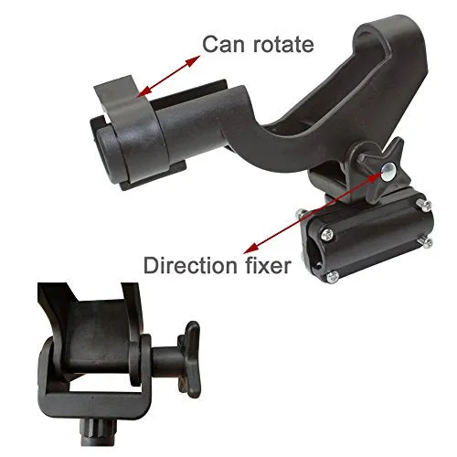 Shaddock Fishing Power Lock Rod Holder with 2 Side Mounts Adjustable Boat Fishing Rod Racks (1PC 05# Multi-Positional Mounting)