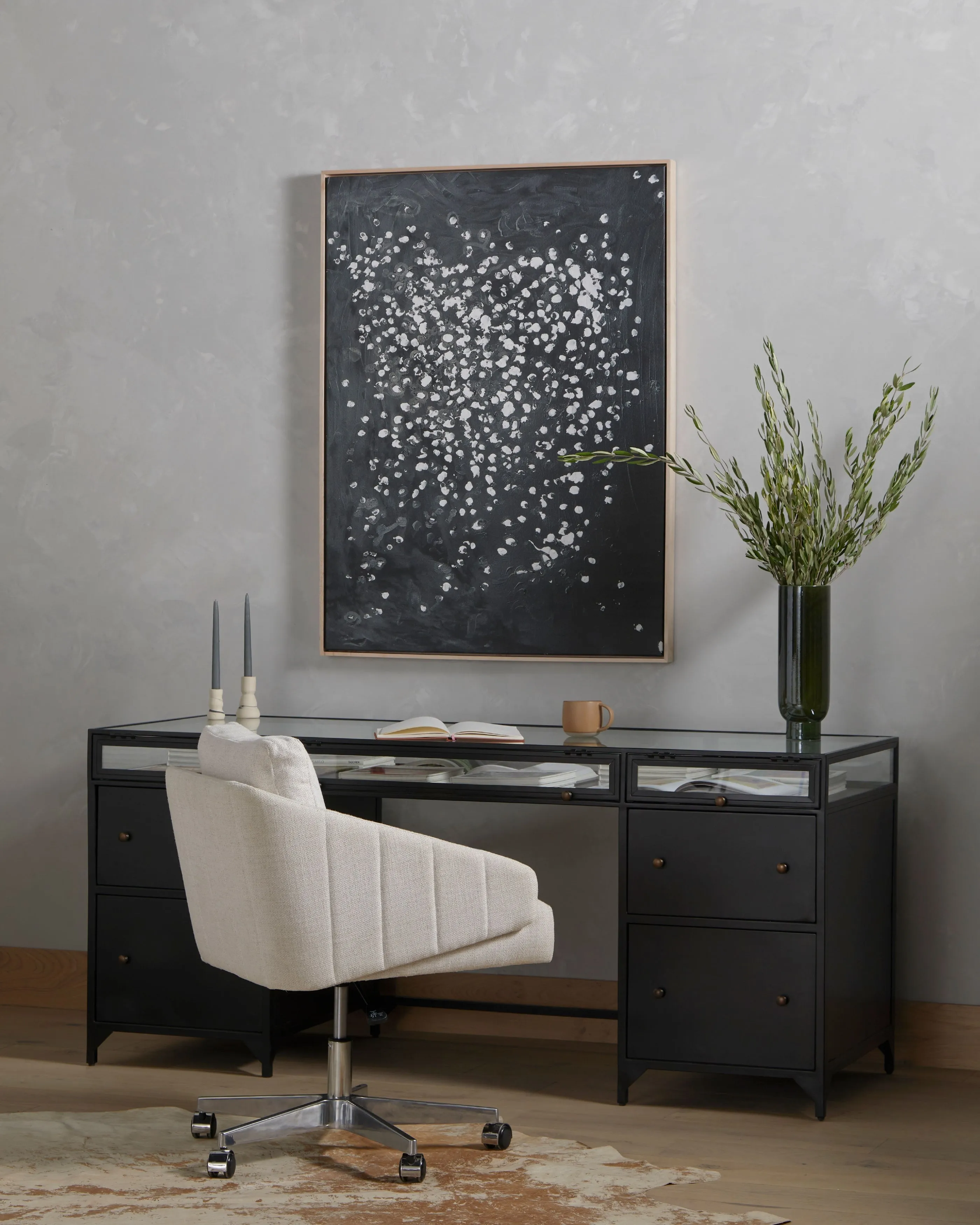 Shadow Box Executive Desk, Black