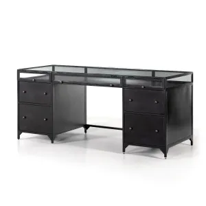 Shadow Box Executive Desk, Black
