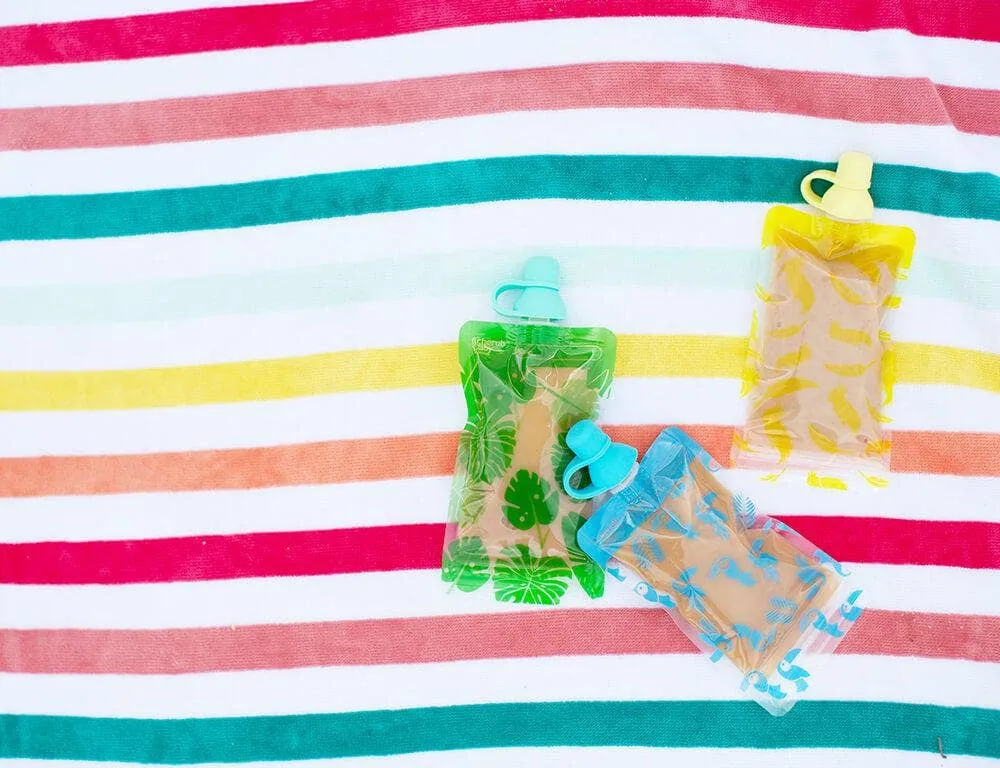 Silicone Food Pouch Soft Spouts 2PK - Aqua/Mint