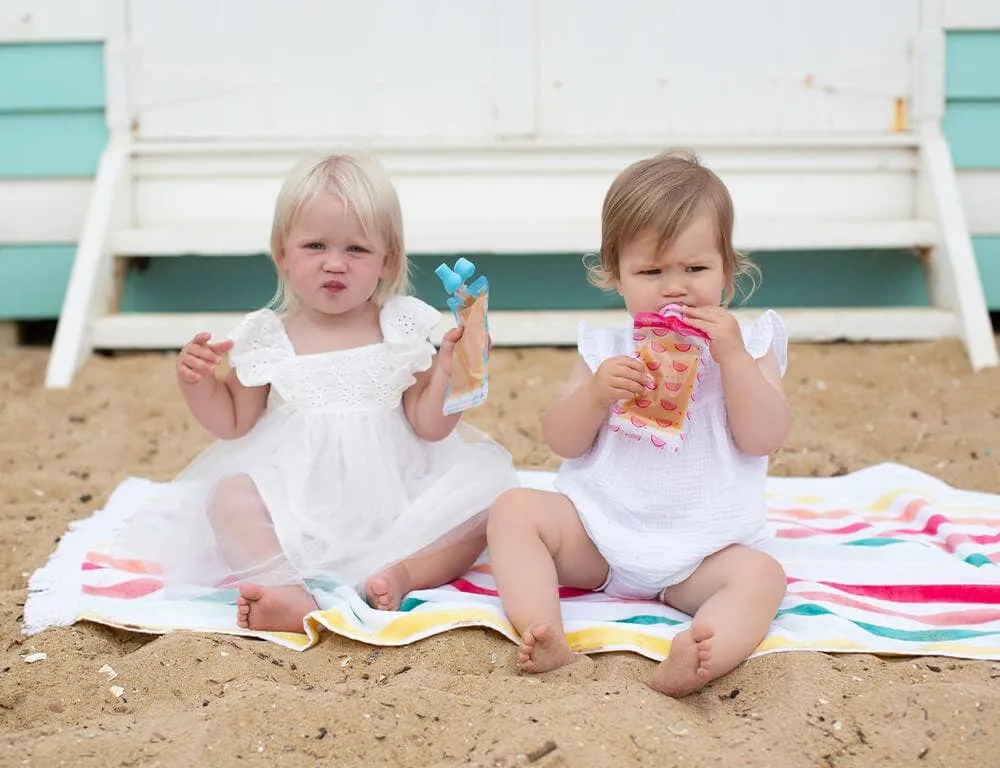 Silicone Food Pouch Soft Spouts 2PK - Peach/Blush