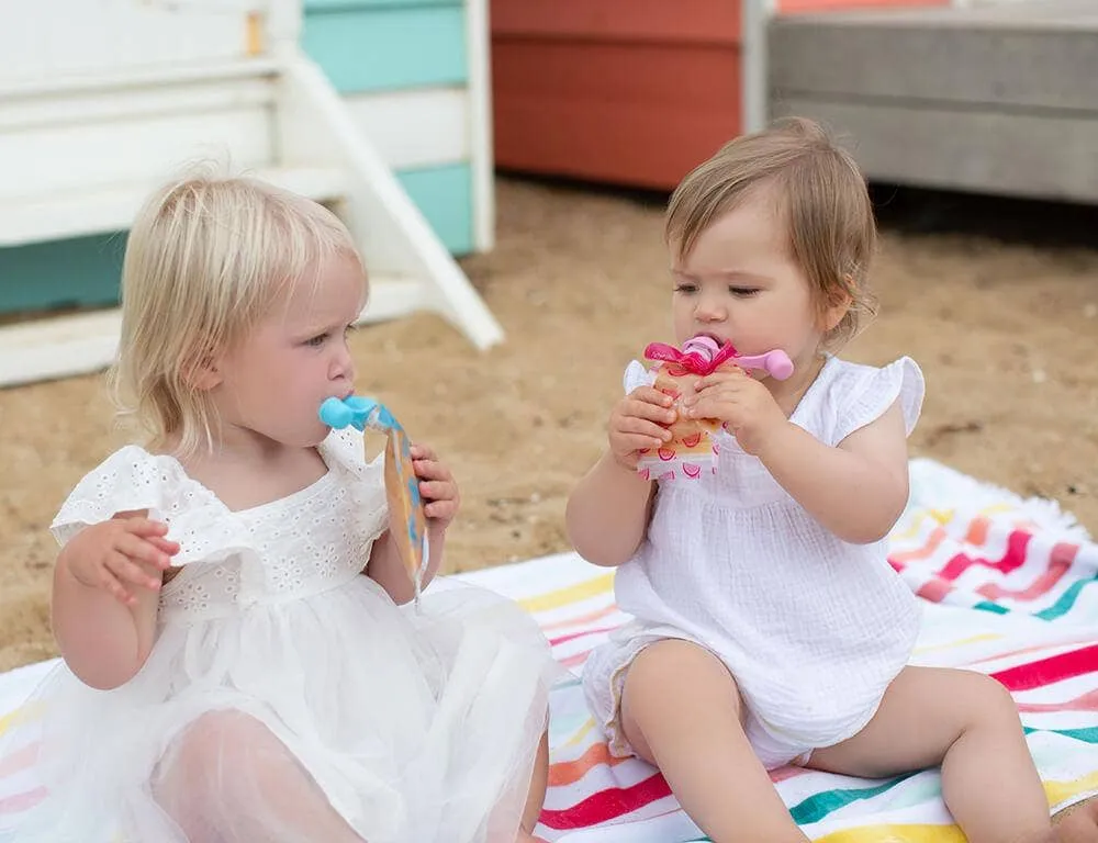 Silicone Food Pouch Soft Spouts 2PK - Peach/Blush